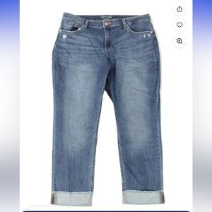 Lee Riders Indigo Medium Wash Boyfriend Jean Straight  with Rolled Cuff Size 18
